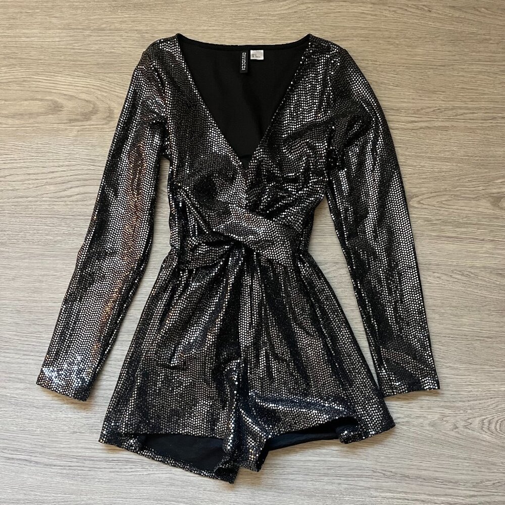 H&M Silver Sequin Romper